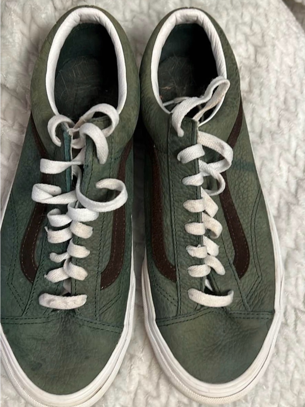 Vans Old Skool Olive Green Brown Sneakers Men’s 9.5 Women’s 11